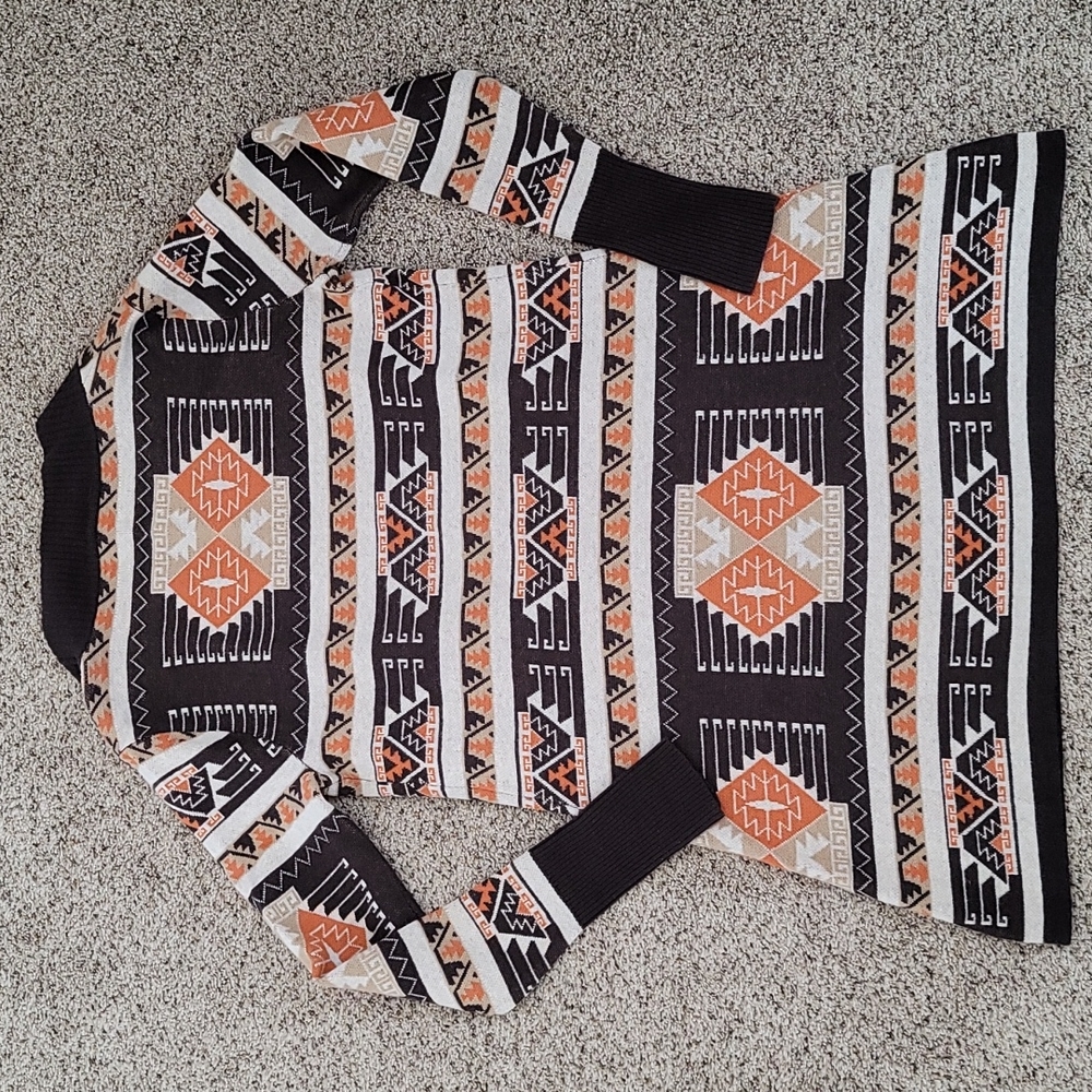 GANT sz S Brown Print Cardigan Sweater